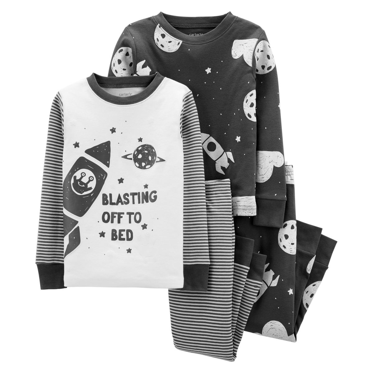 CARTER'S - Conjunto 4 Piezas Pijama Espacial Luminoso Bebe Niño