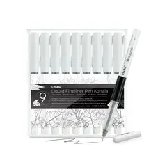 OHUHU - Set de 9 Tiralineas color Negro Kohala Puntas Variadas