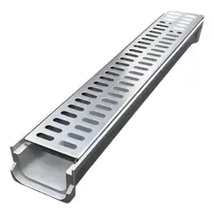 GENERICO - Canaleta de Piso para Drenaje con Rejilla de Acero Inox