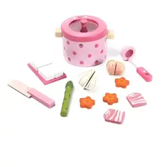 GENERICO - Olla de juguete con accesorios de madera educativa