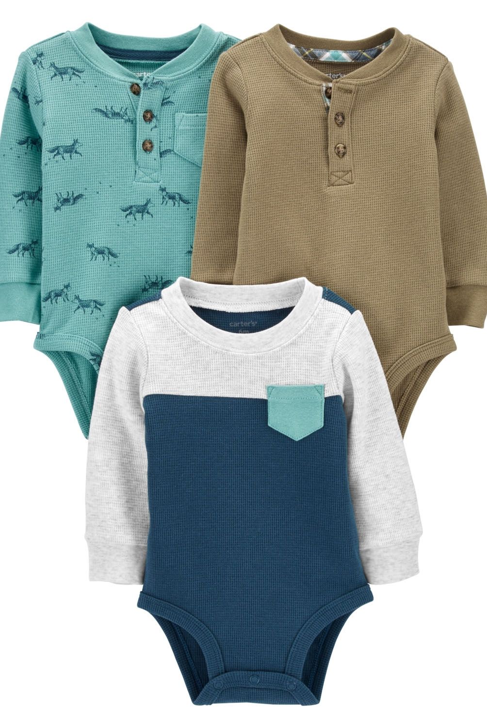 CARTER'S - Pack De Bodys Termicos 3 Unidades Bebe Niño