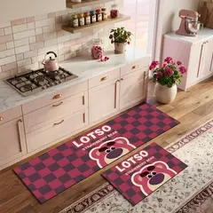 GENERICO - DUO DE ALFOMBRAS DE GOMA MINIMALISTAS PARA COCINA B1