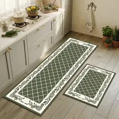 GENERICO - DUO DE ALFOMBRAS DE GOMA MINIMALISTAS PARA COCINA B1
