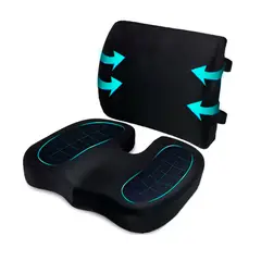 OFERTABKN - Cojin Lumbar Y Cojin Asiento Silla Ergonomico Viscoelastico