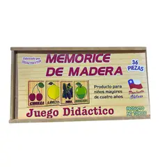 GENERICO - Juego Memorice De Frutas En Madera Didáctico Infantil 36 Piezas