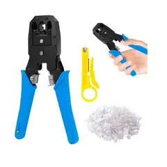 OFERTABKN - Kit Crimpeadora Red Rj45 Rj11 Rj12 Pelacables +50 Conectores