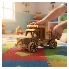 GENERICO - Camión de Madera Artesanal para Niños