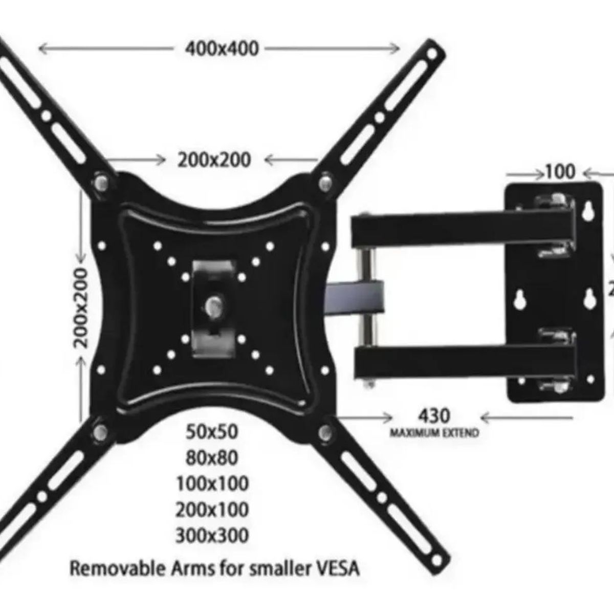GENERICO - Soporte de Pared para TV 14-55" con Brazo de Acero