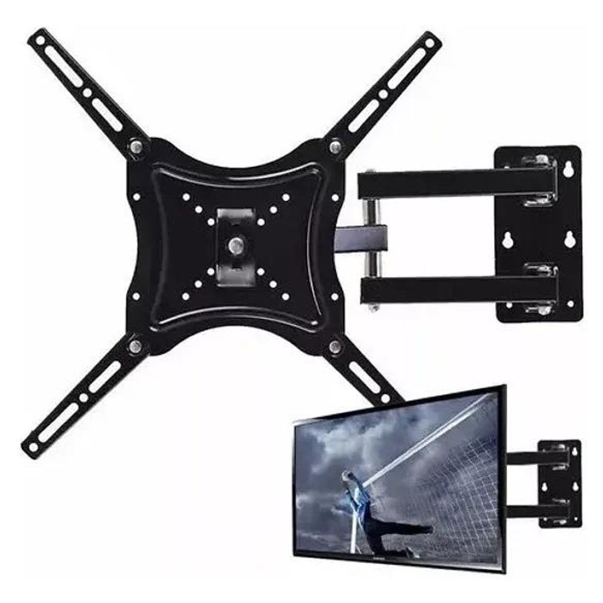 GENERICO - Base Soporte TV Pared 3 Brazos Ajustable 14-55 Pulgadas