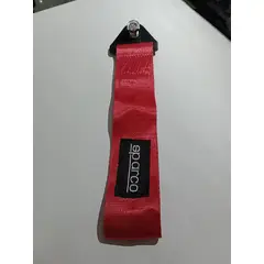 GENERICO - Cinta correa gancho de remolque ó arrastre tow strap sparco ROJO