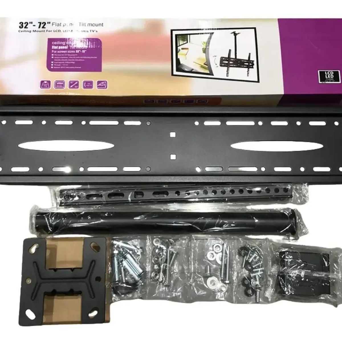 GENERICO - Soporte de techo inclinable para TV 32-72 pulgadas