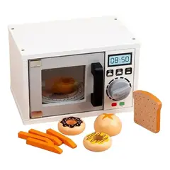 GENERICO - Microondas de madera para juegos de cocina Montessori