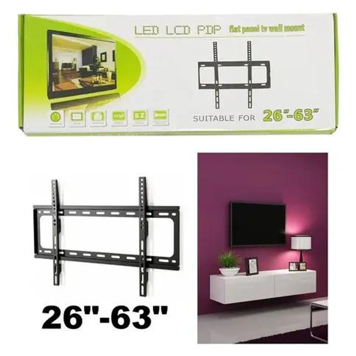 GENERICO - Soporte Fijo para TV de 26 a 63 Pulgadas