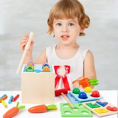 GENERICO - Juguete Montessori 5 en 1 de Madera Educativo