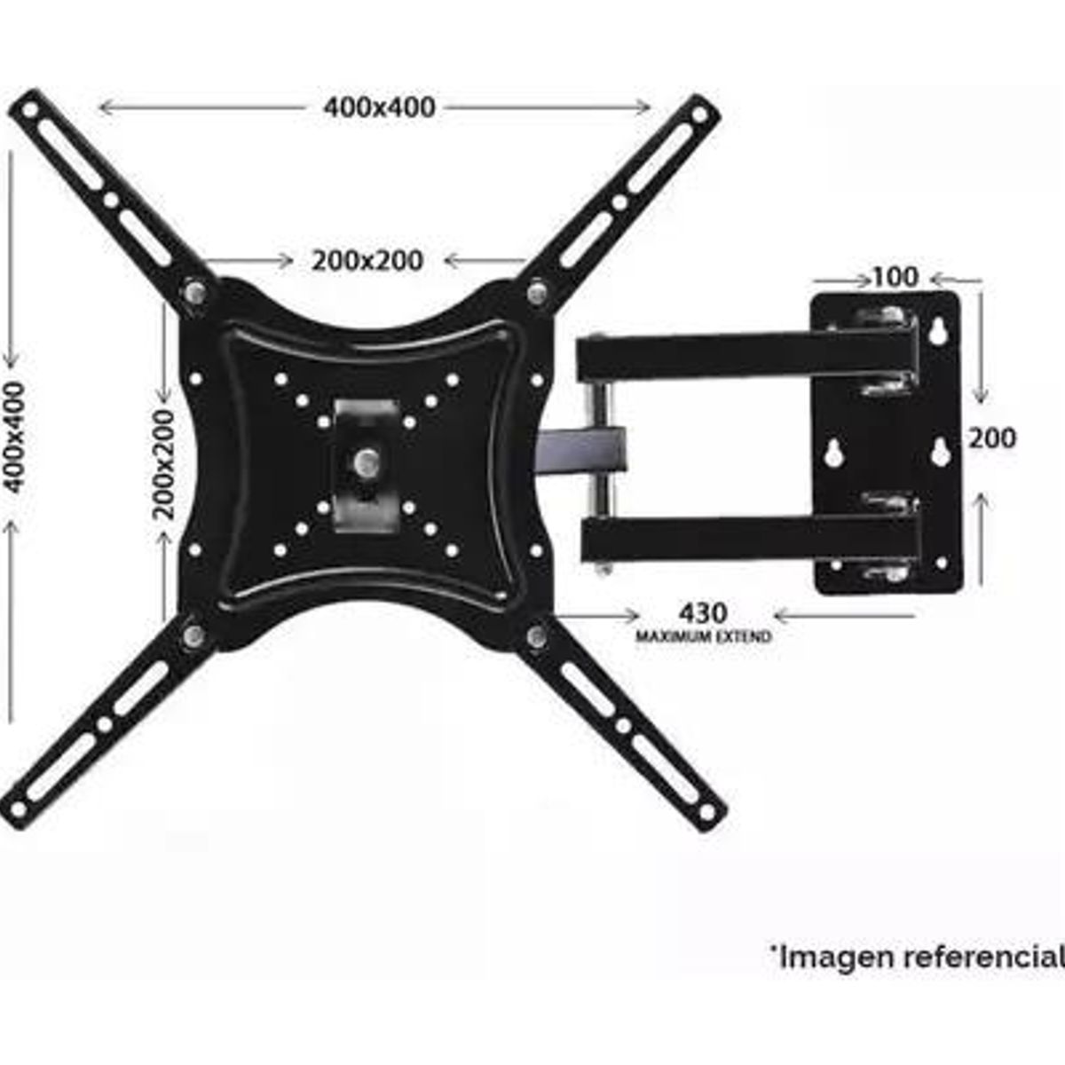 GENERICO - Soporte de TV con brazo giratorio de acero 32 a 55"