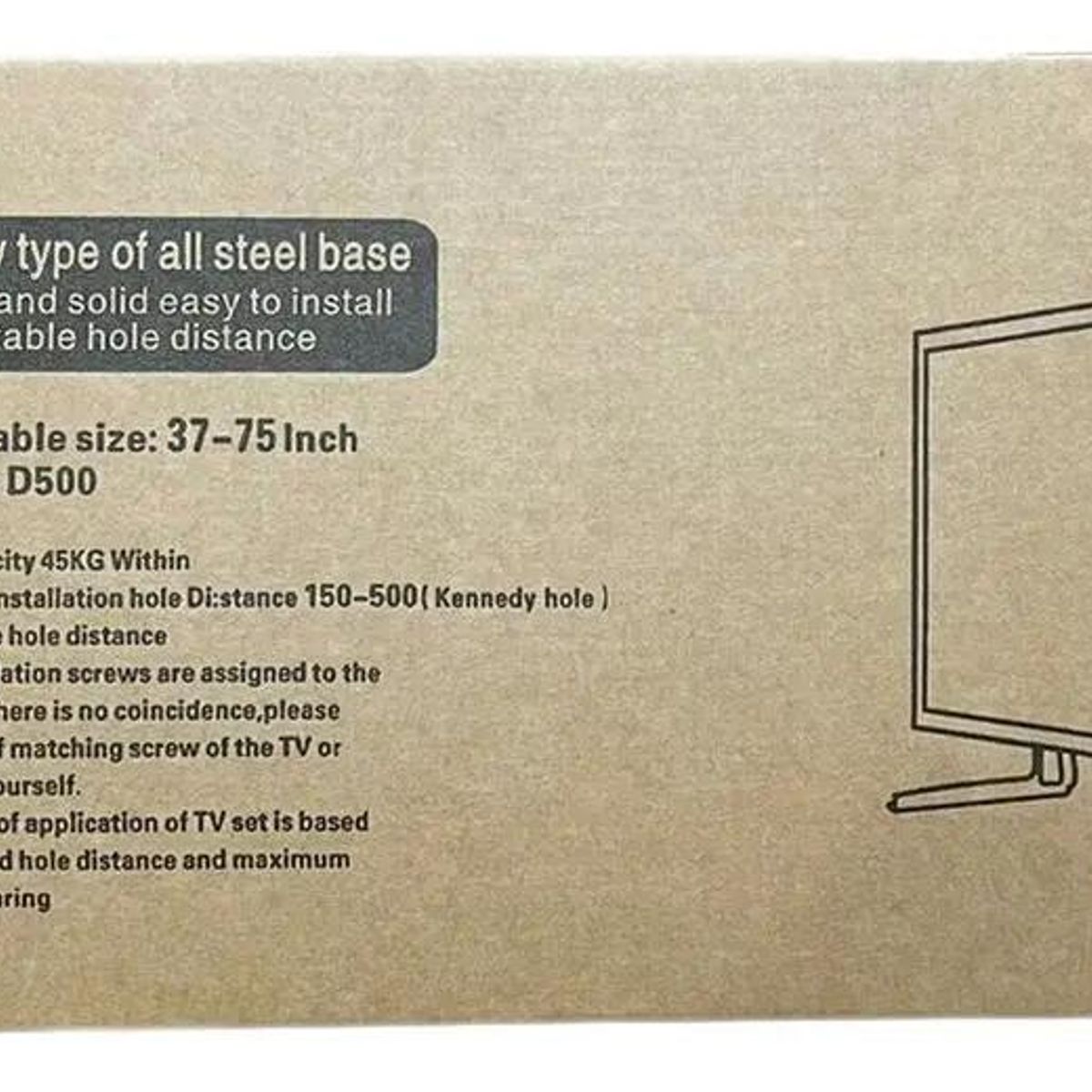 GENERICO - Soporte Base Universal para TV de 37 a 75 Pulgadas Negro