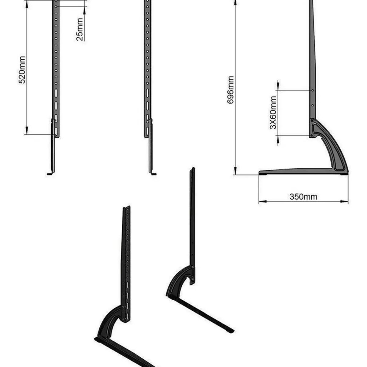 GENERICO - Soporte universal para TV de 36 a 75 pulgadas con base