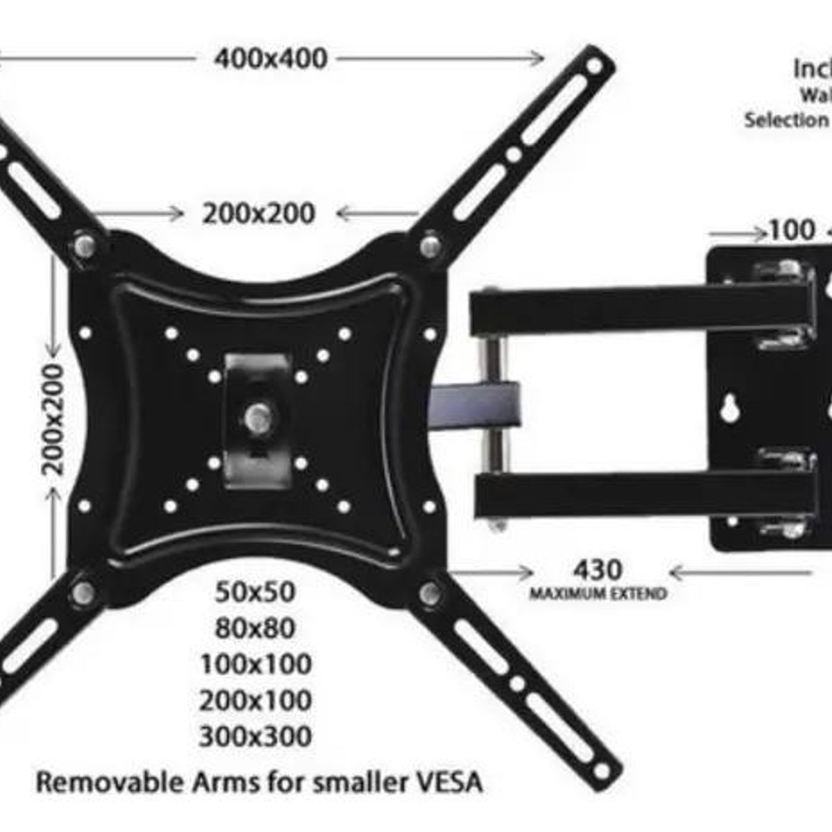 GENERICO - Soporte de pared para TV y monitor de 14 a 55 pulgadas