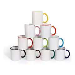 GENERICO - Taza para sublimar 11 oz con asa colorida
