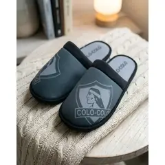 GENERICO - Pantuflas Cerradas de Descanso Gris y Negro para Hombre Talla M