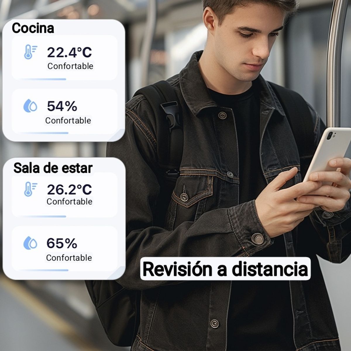 GENERICO - Sensor de Temperatura y Humedad WiFi. Google, SmartLife. No requiere hub. Sensor inteligente.
