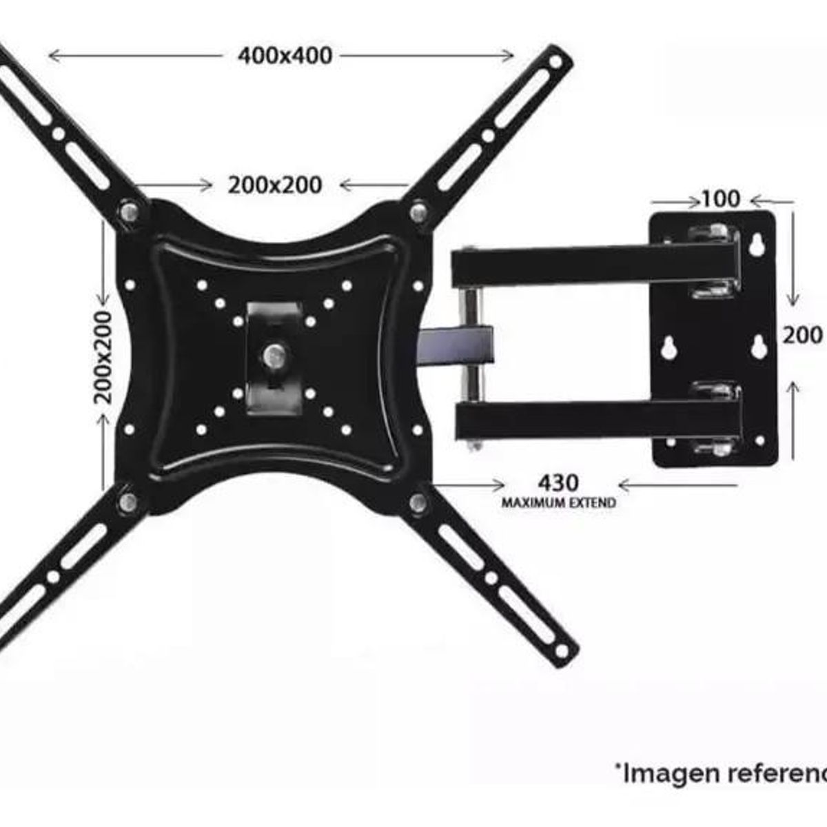 GENERICO - Soporte de pared para TV de 14 a 55 pulgadas con brazo