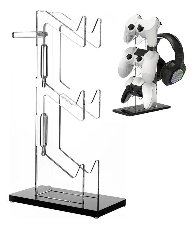 GENERICO Soporte vertical para control y audífonos PS5 con 3 niv.