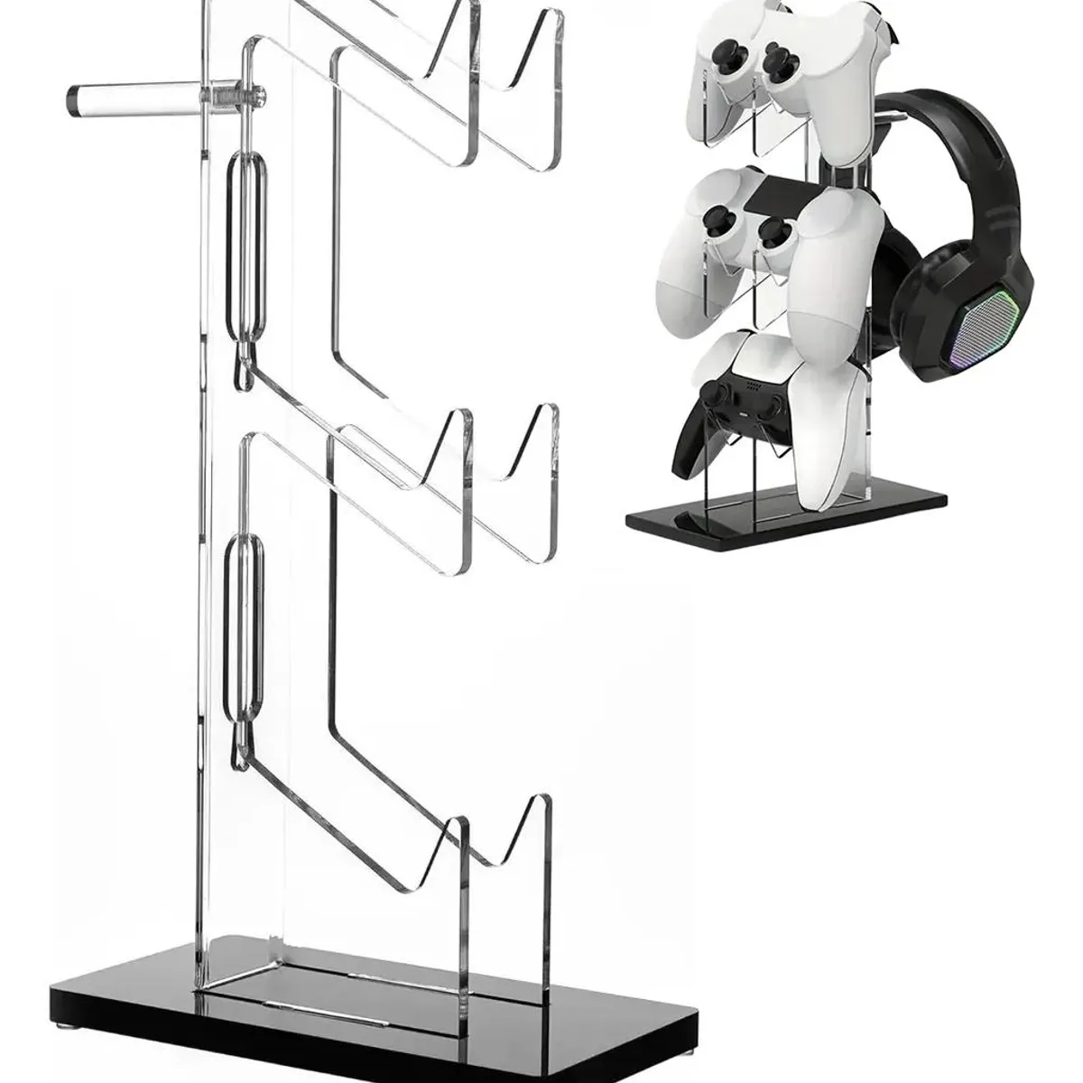 GENERICO - Soporte vertical para control y audífonos PS5 con 3 niv.