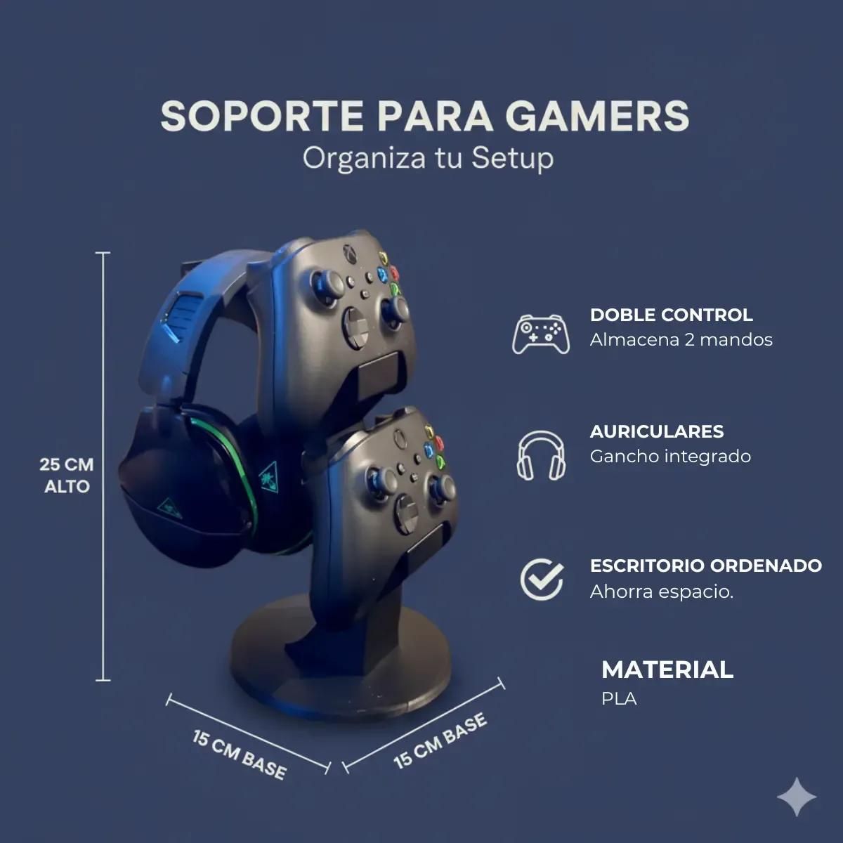 GENERICO - Soporte de Mesa Doble para Mandos y Audífonos Xbox