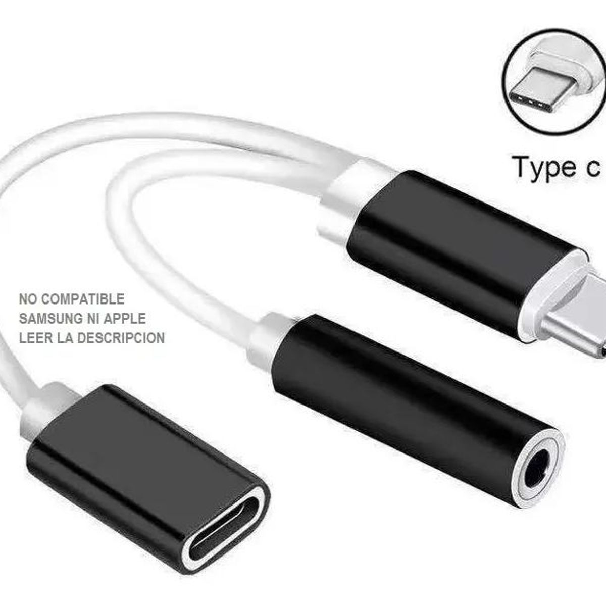 GENERICO - Adaptador Tipo C para Audífonos y Carga
