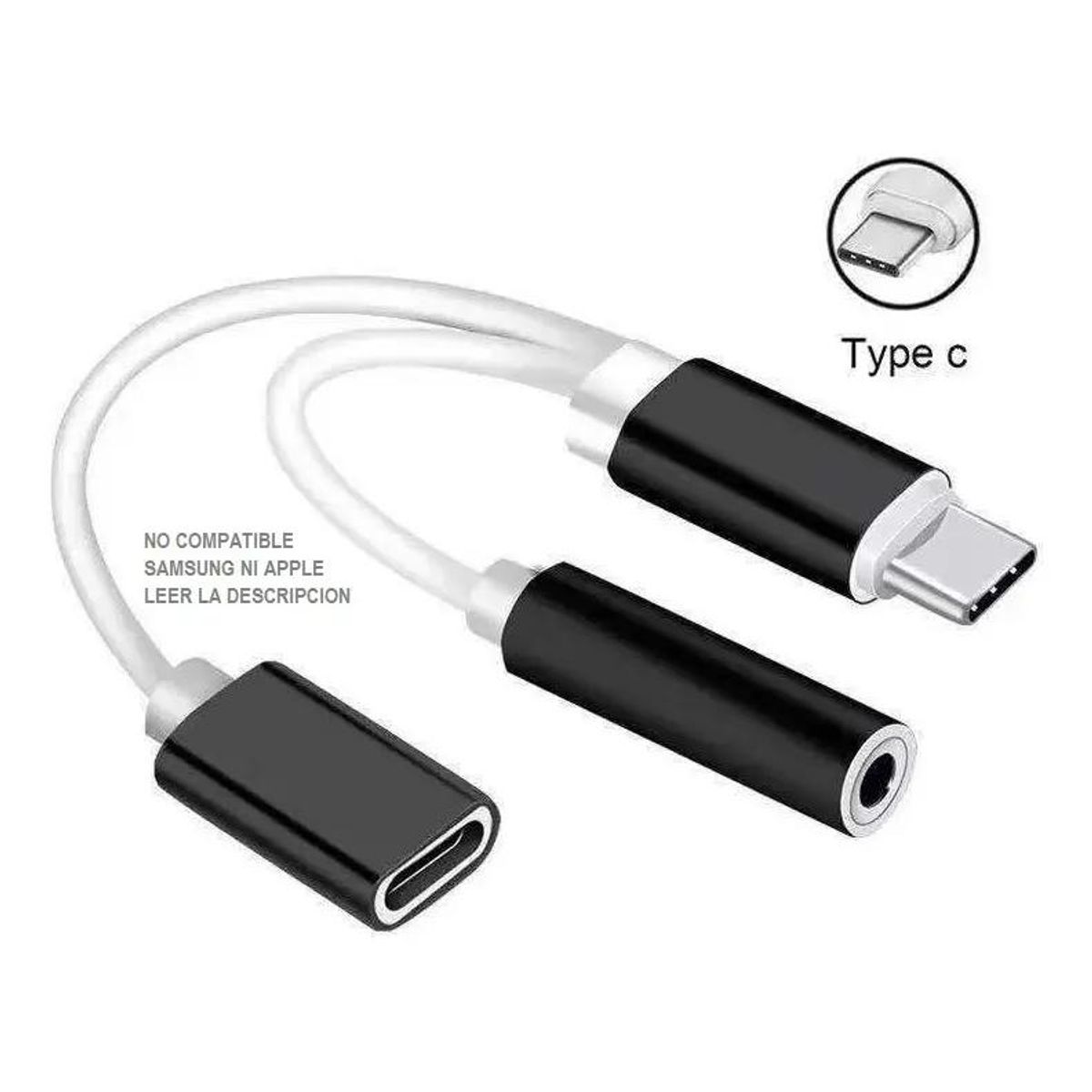 GENERICO - Adaptador Tipo C para Audífonos y Carga