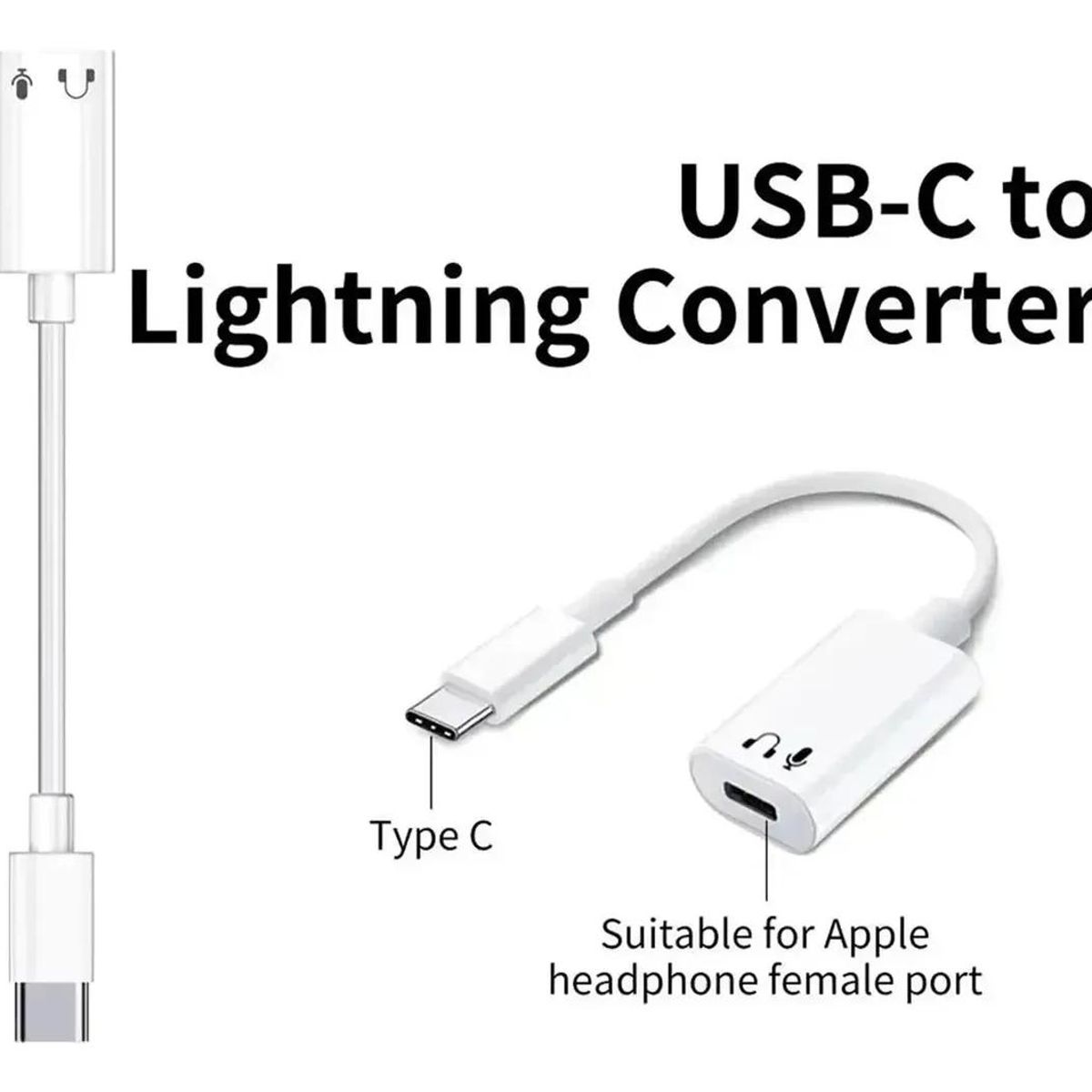 GENERICO - Adaptador USB Tipo C a Audífonos para Macbook iPad iPhone