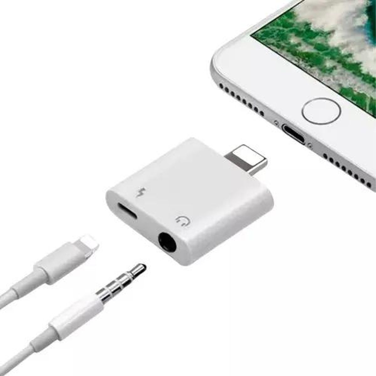 GENERICO - Adaptador Splitter Lightning para Audio y Carga iPhone