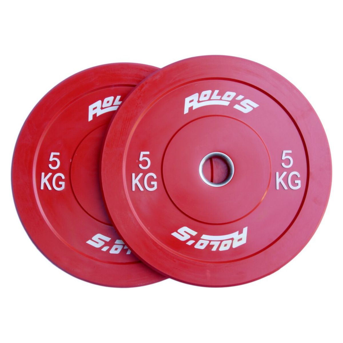 ROLOS - Discos Olímpicos Bumpers Par De 5 Kg Rojo