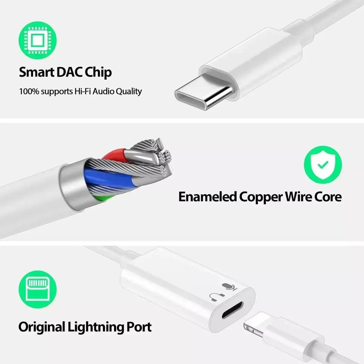 GENERICO - Adaptador USB Tipo C a Audífonos para iPad y MacBook