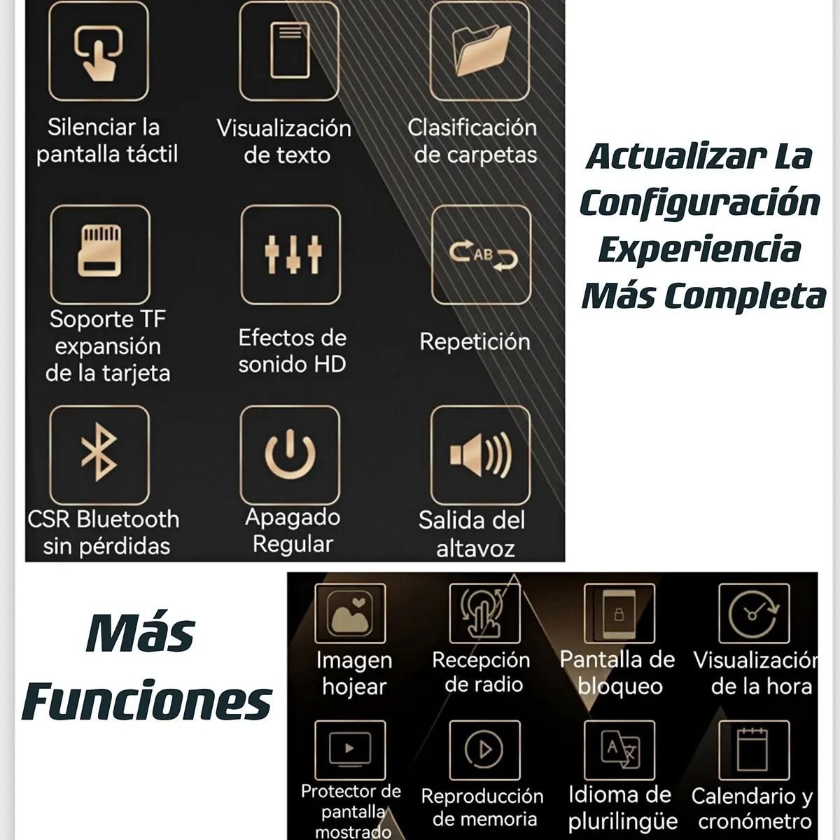 GENERICO - Reproductor MP3 y MP4 táctil con Bluetooth 8GB