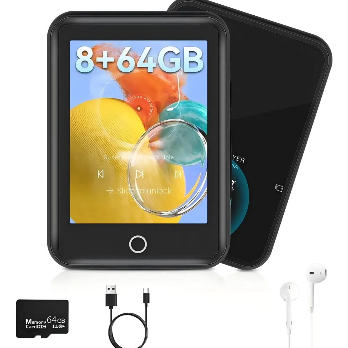 GENERICO - Reproductor de música MP3 y MP4 con Bluetooth y 8+64GB