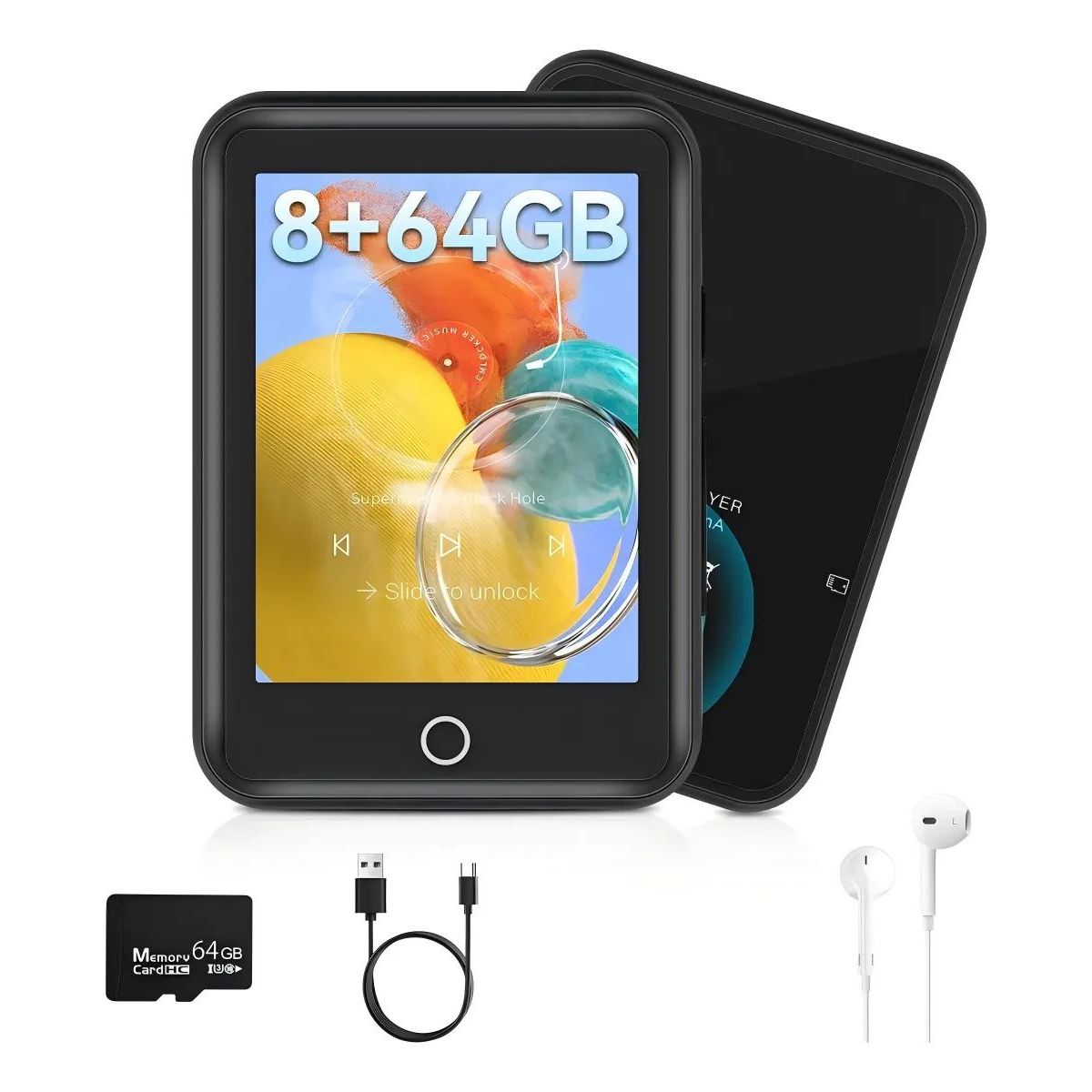 GENERICO - Reproductor de música MP3 y MP4 con Bluetooth y 8+64GB
