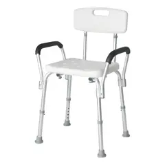 GENERICO - Silla para Ducha con Respaldo y Apoyabrazos