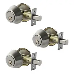 GENERICO - Set 3 Cerraduras de Seguridad con Cerrojo Acero Inox
