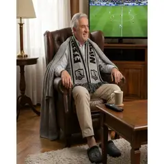 GENERICO - Set de Descanso Pantuflas Talla L y Bufanda Gris para Hombre