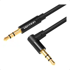 VENTION - Cable Auxiliar Jack 3.5mm 90° 1.5m Negro Resistente