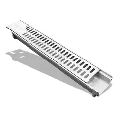 GENERICO - Canaleta de Piso para Drenaje con Rejilla de Acero Inox
