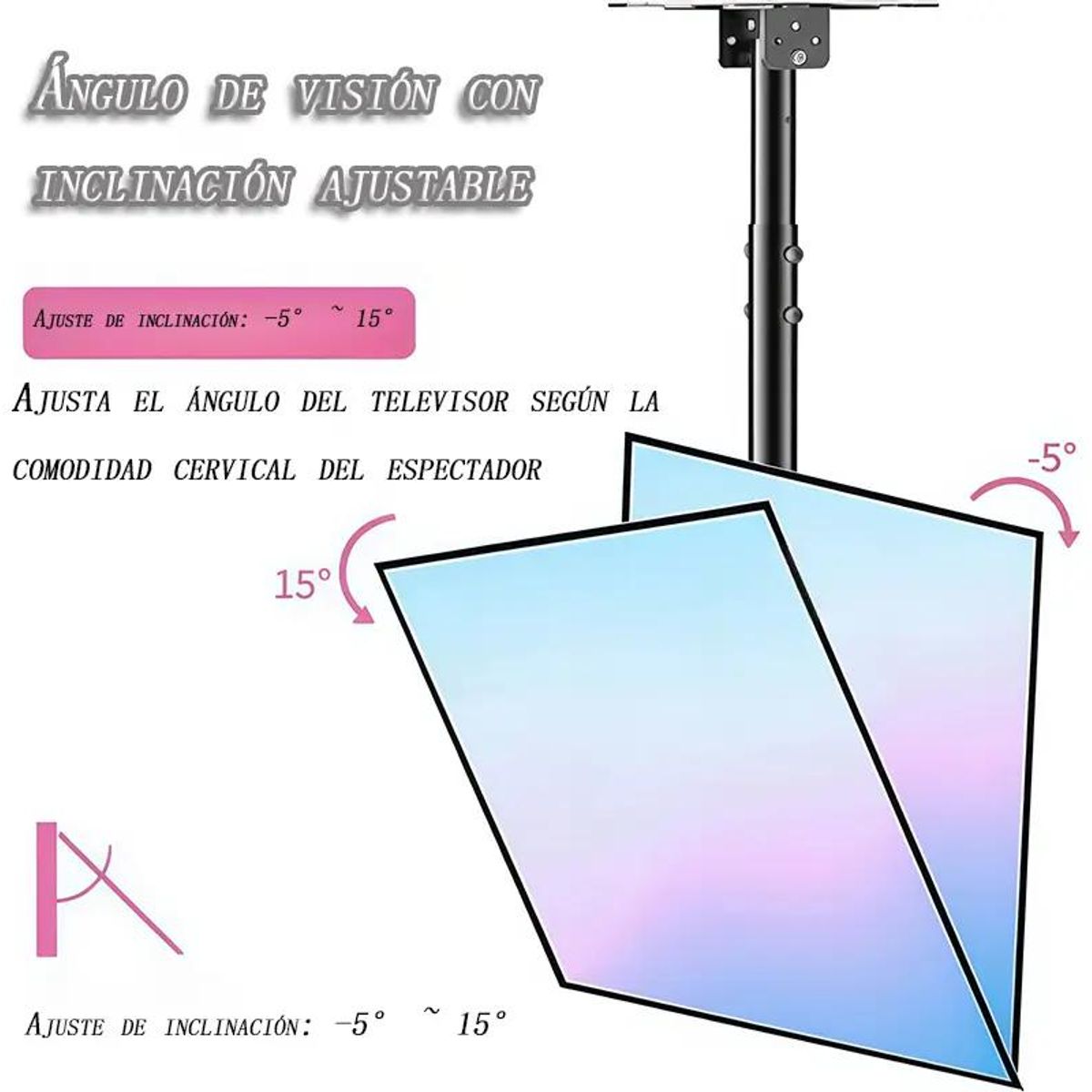 GENERICO - Soporte para TV de techo y pared ajustable 32 a 75"