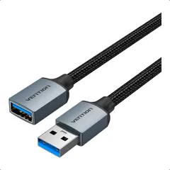 VENTION - Cable Extension Usb 3.0 Reforzado 5gbps Alargador 3m Pc Gris