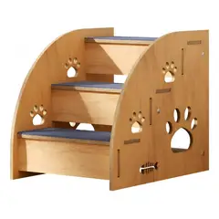 GENERICO - Escalera 3 Niveles De Madera Para Mascotas Perros Pequeños