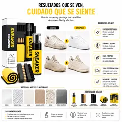GENERICO - Kit Limpiador De Zapatillas Sneaker Cleaner Espuma Cepillos Paño Microfibra