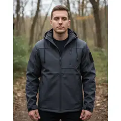 BLUE MOUNTAIN - Chaqueta Softshell Hombre Termica Impermeable Con Micropolar