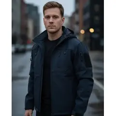 BLUE MOUNTAIN - Chaqueta Softshell Hombre Termica Impermeable Con Micropolar