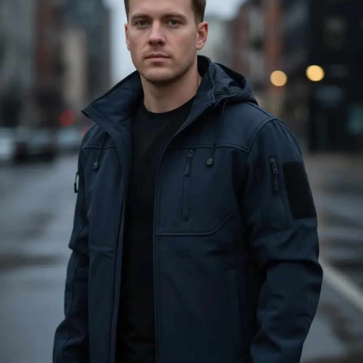 BLUE MOUNTAIN - Chaqueta Softshell Hombre Termica Impermeable Con Micropolar